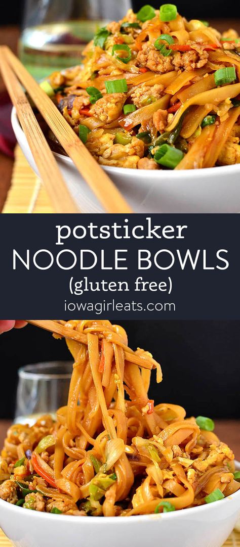 Potsticker Noodles, Gluten Free Chinese Food, Gluten Free Chinese, Gf Dinner, Cookies Gluten Free, Dairy Free Dinner, Iowa Girl Eats, Gluten Free Recipes For Dinner, Gluten Free Rice