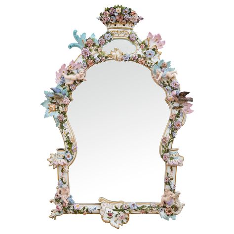 French Rococo Aesthetic, Modern Rococo Aesthetic, Coquette Asthetic, Rococo Room, Modern Rococo, Rococo Mirror, Porcelain Mirror, Rococo Aesthetic, Rococo Decor