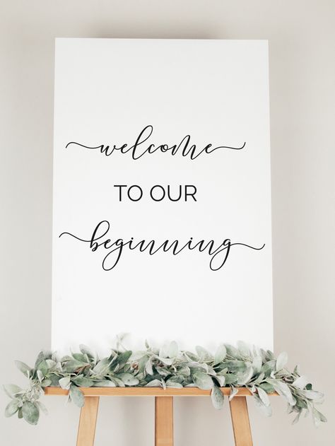 Welcome To Our Beginning Sign, Welcome To Our Forever, Bride And Groom Svg, Welcome To Our Beginning, Just Married Sign, Groom Sign, Welcome Wedding Sign, Wedding Stage Decorations, Stage Decorations