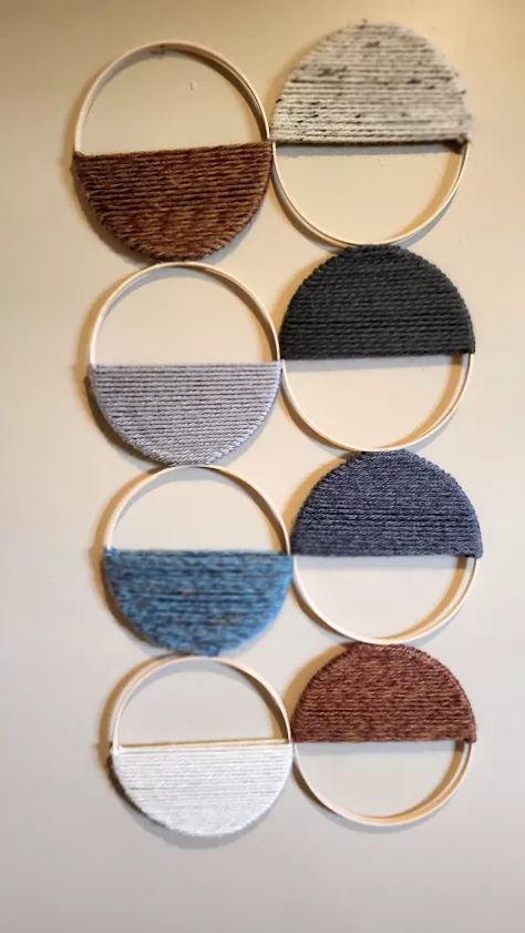 Yarn Diy Projects, Hoop Wall Hanging, Kid's Playroom, Embroidery Hoop Wall, Update Your Home, Yarn Wall Hanging, Accent Wall Bedroom, Dyi Projects, Wall Bedroom