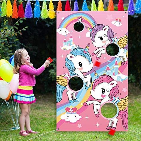 Amazon.com: Unicorn Toss Game with 3 Nylon Bean Bags for Children Adult Unicorn Theme Party Decorations and Supplies : Toys & Games Unicorn Games, Fest Temaer, Unicorn Themed Birthday Party, Unicorn Party Decorations, Unicorn Birthday Party, Gaming Banner, Toss Game, Unicorn Funny, Unicorn Theme