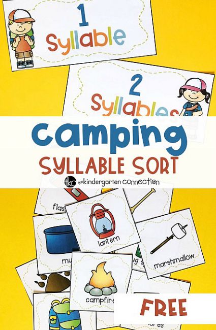 FREE Camping Syllable Sort Activity Printables! Use them in your homeschool, traditional classroom, in small groups or centers. Perfect for kindergarten or 1st grade! Camping Language Activities Preschool, Camping Worksheets, Preschool Camping, Camping Preschool, Camping Theme Preschool, Family Literacy Night, Syllables Activities, Traditional Classroom, Activity For Kindergarten