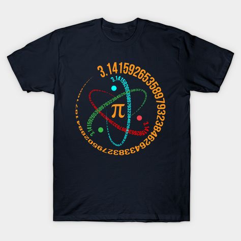 Cool Pi Day 3,14 mathematical ratio 3,14159 greek letters irrational number geek nerd math mathematician algebra science symbol geometry pun school student apparel. -- Choose from our vast selection of Crewneck and V-Neck T-Shirts to match with your favorite design to make the perfect custom graphic T-Shirt. Pick your favorite: Classic, Relaxed Fit, V-Neck, Tri-Blend, Dolman Extra Soft Tri-Blend, Slouchy V-Neck, Slouchy, Premium, Heavyweight, Curvy, Ringer, and Curvy V-Neck. Customize your color Science Symbols, Pi Math, Pi Day Shirts, Irrational Numbers, Math Shirts, Pi Day, Greek Letters, Puns, Podcast