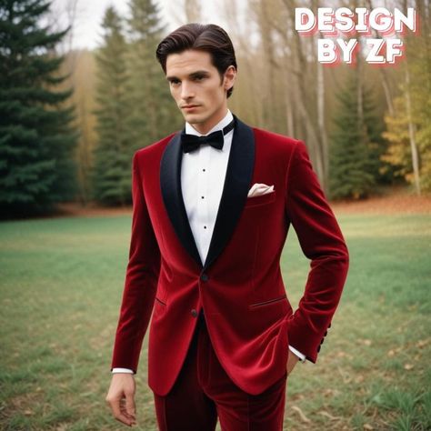 Red Velvet Tuxedo, Suits Groom, Velvet Tuxedo, Formal Fashion, White Tuxedo, Stylish Suit, Mens Formal Wear, Body Measurement, Tuxedo Suit