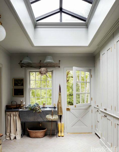 mudroom-inspiration-and-ideas-lowes New England Decor, Utility Room Designs, Floor To Ceiling Cabinets, Entry Design, Casa Vintage, Dutch Door, Utility Sink, Boot Room, Sink Design