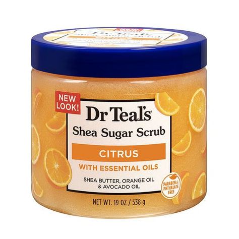 Shea Sugar Scrub 538g Citrus Dr Teals Scrub, Dr Teals, Body Sugar Scrub, Teal Scrubs, Shea Sugar Scrub, Shopping Pictures, Orange Oil, Avocado Oil, Body Skin Care