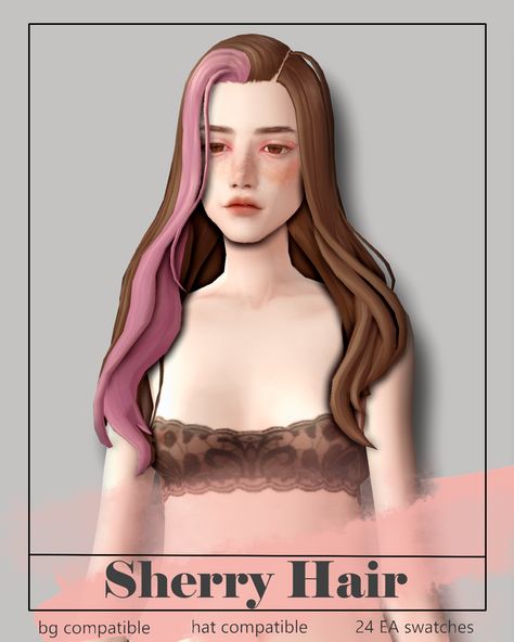 Multi Tone Hair, Multi Tone Hair Color, Ts4 Patreon, Two Toned Hair, Sims Packs, Sims 4 Anime, Pelo Sims, Sims 4 Mm, Sims Four