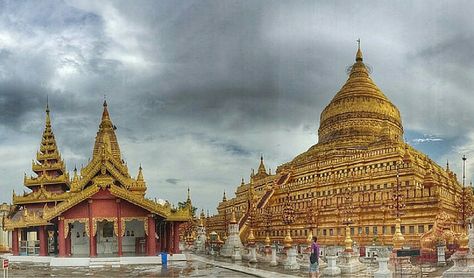 Yes, it’s true the Shwezigon Pagoda stands with all its might and has suffered many weathers ever since it was built. When it rains, one can easily expect its compound to fill up with water but it doesn’t. Devotees love their deity and here the deity seems to love the devotees back. Shwezigon Pagoda, When It Rains, Barcelona Cathedral, Building, Water, Quick Saves