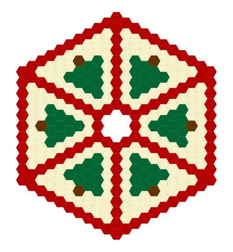 Christmas Tree Skirt Pattern, Hexie Patterns, Christmas Tree Skirts Patterns, Dog Sweater Crochet Pattern, Tree Skirt Pattern, Hexagon Patchwork, Hexie Quilt, English Paper Piecing Quilts, Holly Jolly Christmas