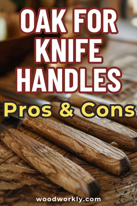 Explore whether oak is a suitable choice for knife handles. Learn about oak's durability, grain pattern, and how it fares in knife-making projects. Make informed decisions for your DIY knife handles!  #OakWood #KnifeHandles #WoodworkingTips #DIYProjects #KnifeMaking Knife Handles Diy, Knife Handles Ideas, Wooden Knife Handle, Diy Knife Handle, Knife Handle Making, Grain Filler, Friction Folder, Opinel Knife, Black Smithing