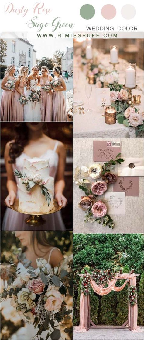 dusty rose and sage green wedding color ideas #wedding #weddings #weddingcolors #weddingideas #pinkweddings #greenweddings #hmp Color Ideas Wedding, Dusty Rose Wedding Colors, Sage Green Wedding Colors, Wedding Color Trends, Wedding Color Ideas, Green Wedding Colors, Dusty Rose Wedding, Sage Wedding, Rose Wedding Bouquet