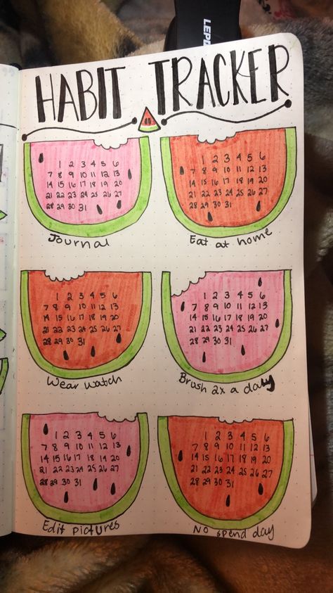 July Bulletin Journal Ideas, Watermelon Bujo Theme, Journal Ideas July, Bujo Watermelon, July Habit Tracker, June Habit Tracker, Watermelon Bullet Journal, Watermelon Journal, Monthly Bullet Journal Layout