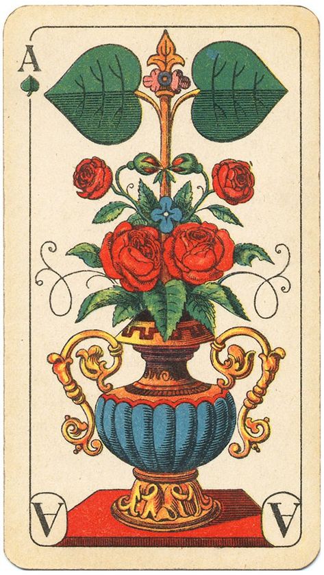 #PlayingCardsTop1000 – VASS Bavarian pattern Tarok karte Bayerisches Einfachbild – Ace of spades Victorian Illustration, Playing Cards Art, Playing Cards Design, Old School Tattoo Designs, Vintage Flash, Vintage Playing Cards, 카드 디자인, Traditional Tattoo Flash, Ace Of Spades