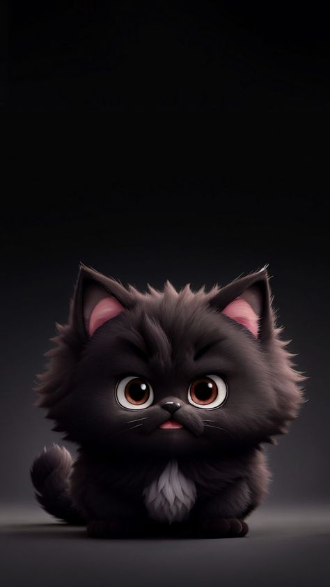 Free background 4k, hd wallpaper kitten, cute, fluffy, black, art, background hd for pc & mobile Paw Wallpaper, Cat Background, Cat Art Illustration, Cat Themed Gifts, Animated Animals, Cute Animal Clipart, Black Cat Art, Cute Cat Wallpaper, Cute Black Cats