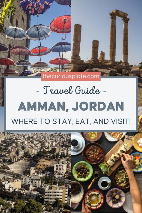 Amman, Jordan: What to Eat and Visit! Amman is the vibrant capital city of Jordan. This city is bursting with culture, ancient history, five-star hotels and delicious restaurants. Check out my full guide on what to eat and what to visit in Amman. Plus, the best way to get around the city! | vacation | things to do in amman jordan | travel guide | Amman Jordan Travel, Petra Travel, Wadi Rum Jordan, Jordan Amman, Jordan Travel, Petra Jordan, Amman Jordan, City Vacation, Wadi Rum