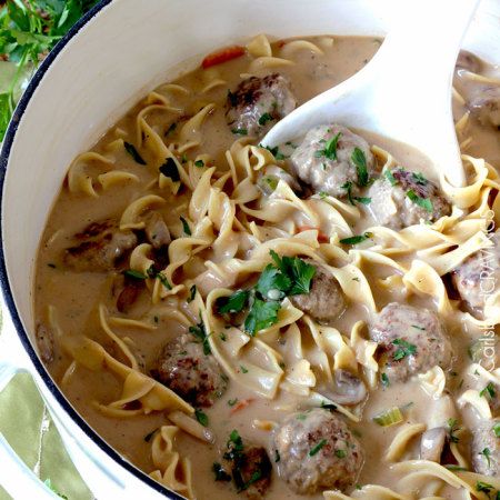 Swedish Meatball Noodle Soup Meatballs Porcupine, Waikiki Meatballs, Meatball Noodle Soup, Moist Meatballs, Porcupine Meatballs, Meatball Soup Recipes, Beef Barley Soup, Carlsbad Cravings, Chicken Gnocchi Soup