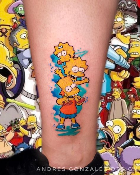 The Simpsons: 200 the best tattoos ever | iNKPPL Sibling Tattoos Simpsons, Simpson Sibling Tattoo, Simpsons Tattoo Ideas, The Simpsons Tattoo, Siblings Tattoo For 3, Simpson Tattoo, Tattoos Cartoon, Tea Tattoo, Rick And Morty Tattoo