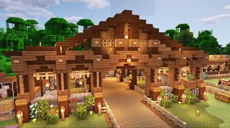 Minecraft Village Lighting Ideas, Minecraft Animal Pens Aesthetic, Mystical Houses Minecraft, Legend Of Zelda Minecraft Builds, Minecraft Farm Inspiration, Minecraft Survival Ideas Base, Minecraft Mountain Tunnel, Minecraft World Ideas Projects, Huge Minecraft Builds