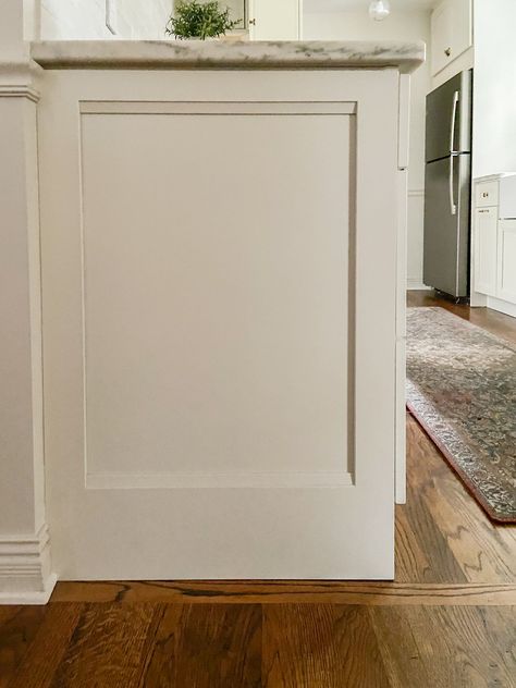 White Cape Cottage: All About Cabinetry | Beginning in the Middle Kraftmaid Cottage Cabinets, Cape Cottage, Kraftmaid Kitchen Cabinets, Cottage Cabinet, Cabinet Molding, Shoji White, White Cape, Cabinet Paint Colors, Old Kitchen