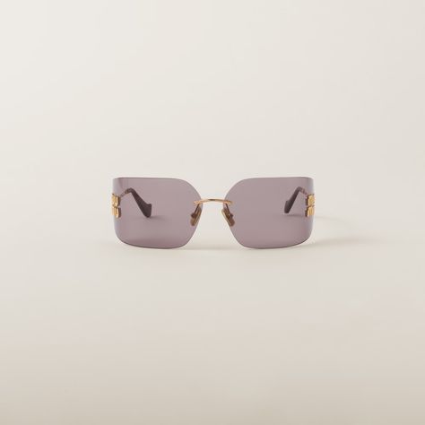 Mauve Lenses Miu Miu Runway Sunglasses | Miu Miu Miumiu Runway, Miu Miu Runway, Miu Miu Logo, Miu Miu Sunglasses, Sunglasses Logo, Jeweled Earrings, Jewels Rings, Mini Pouches, Metal Sunglasses