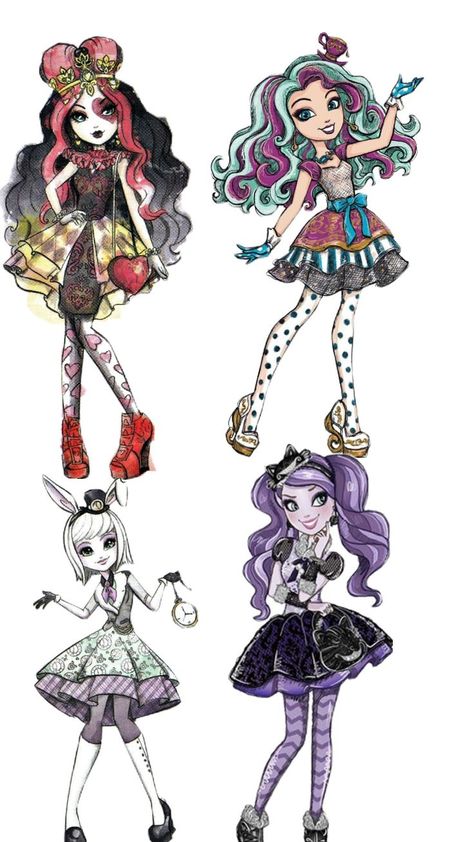 The wonderland girls <33 Ever After High Halloween, Halloween Inspo, Ever After High, Monster High, Ever After, Dress To Impress, Halloween Costumes, Halloween