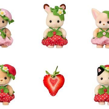 Buy "Strawberry Calico Critters" by swagmama 69 as a Sticker Strawberry Calico Critter, Pretty Icons, Calico Critters Families, Calico Critter, Sylvanian Family, Hello Kitty Themes, Calico Critters, Sylvanian Families, App Icon