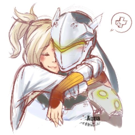 Genji And Mercy, Overwatch, I Love You, A Woman, Love You, I Love, Tumblr, Drawings