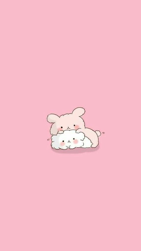 Cute Wallpaper / Lockscreens / Cute Bear / Cute Bunny / Cute Girl / Lovely Kawaii Wallpaper, Pink Wallpaper, Wallpaper Iphone, Iphone, Pink, Kawaii