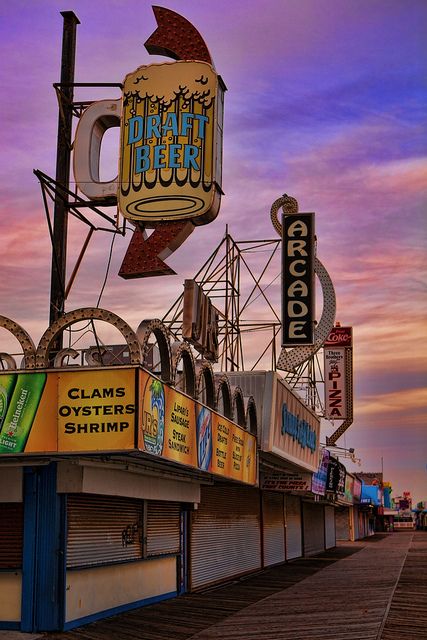 Seaside Heights Boardwalk by dartdood, via Flickr Jersey Boardwalk, Seaside Heights Boardwalk, Fairground Art, Coney Island Amusement Park, Seaside Heights Nj, Nj Shore, Salt City, Seaside Park, Seaside Heights