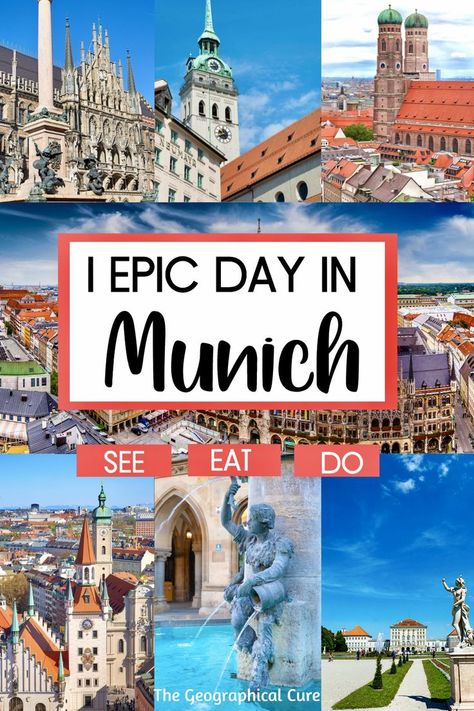 Planning a trip to Germany? Munich is likely on your bucket list or itinerary for Germany. This Munich travel guide gives you the perfect one day itinerary for visiting Munich. This 1 day in Munich itinerary takes you to all the top must visit sites, attractions, landmarks, and museums in Munich -- palaces, churches, squares, etc. You'll discover all the best things to do and see in Munich in 1 day, in the most efficient way. Read on for the best way to visit and explore Munich in 24 hours! Munich Itinerary, Munich Travel Guide, Munich Germany Travel, Fun Vacations, Visit Munich, Munich Travel, Germany Travel Guide, Cities In Germany, Travel Germany