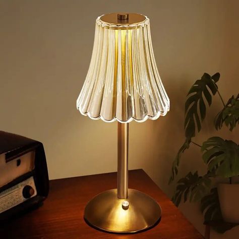 Small Crystal Lamp, Lamp Nightstand, Stylish Table Lamps, Retro Table Lamps, Crystal Table Lamp, Cordless Table Lamps, Crystal Table, Lamp Bedside, Romantic Home Decor