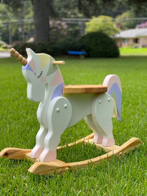 This Rocking & Spring Toys item by MeadowsWoodDesigns has 274 favorites from Etsy shoppers. Ships from United States. Listed on 11 Jun, 2023 Wooden Rocking Horse Plans, Unicorn Rocking Horse, Rocking Horse Woodworking Plans, Wooden Unicorn, Spring Toys, Wood Rocking Horse, Baby Dumbo, Kids Rocker, Woodwork Ideas