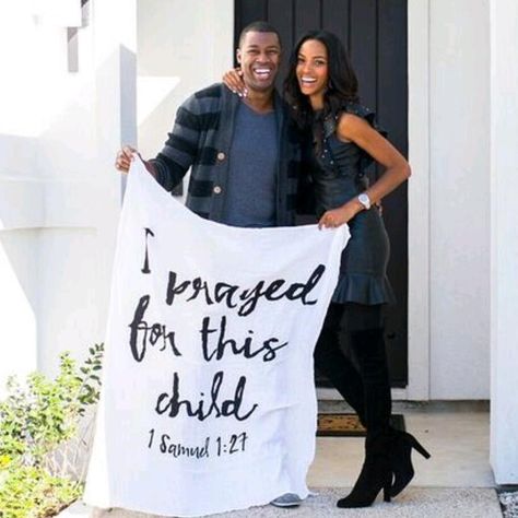 4,398 Likes, 141 Comments - Quiana Grant Pinckney (@quianagrant) on Instagram: “WOW! THANK YOU ALL for all the sweet messages, texts and phone calls! I'm still reading them all.…” Birth Announcement Cross, 1 Samuel 1 27, Congratulations To You, Baby Reveal, Baby Time, Baby On The Way, Baby Gender, So Thankful, Pregnancy Reveals