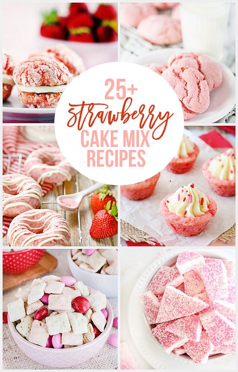 25+ Strawberry Cake Mix Recipes. Yes, please! livelaughrowe.com Strawberry Cake Mix Recipes, Strawberry Items, Donuts Cake, Strawberry Ideas, Strawberry Cake Easy, Recipes Strawberry, Cake Mix Desserts, Dessert Cookies, Strawberry Festival