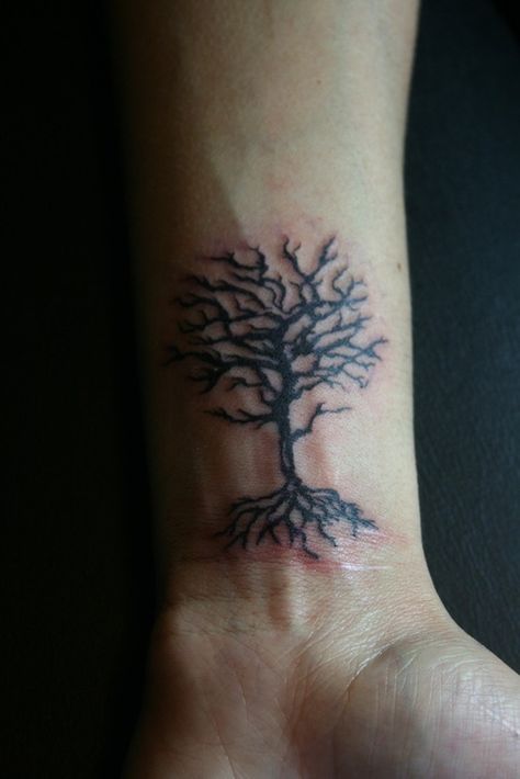 this would be a nice replacement to getting the big one on my side Tree Tatto, Dead Tree Tattoo, Sacred Geometric Tattoo, Geometric Tattoo Meaning, Tree Tattoo Meaning, Quote Tattoos Girls, Rose Shoulder Tattoo, Rainbow Tattoos, Prison Tattoos