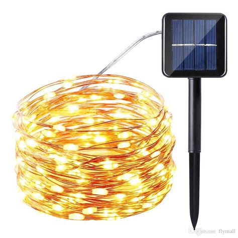 10m 100 LED Solar Lamps Copper Wire Fairy String Patio Lights 33ft Waterproof Outdoor Garden Christmas Wedding Party Decoration Solar Powered Fairy Lights, Copper Wire Fairy Lights, Fairy Lights Garden, Wire Fairy Lights, Starry String Lights, Copper Wire Lights, Led Decoration, Solar String Lights Outdoor, String Lights Wedding