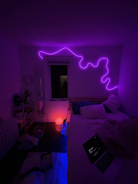 Led Lighting Bedroom, Cool Room Decor, Neon Room, Pinterest Room Decor, Room Goals, Cute Bedroom Decor, Apartment Decor Inspiration, Room Design Bedroom, Dream Room Inspiration