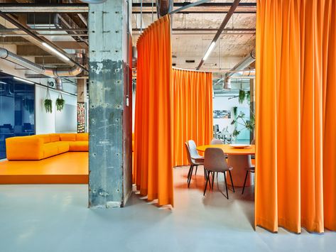 Gallery of Interior for Amber Office / Atelier van Berlo - 5 Orange Office, Glass Extension, Orange Interior, Open Office, Small Windows, 3 Bedroom Apartment, Architecture Office, Office Interior, Coworking Space