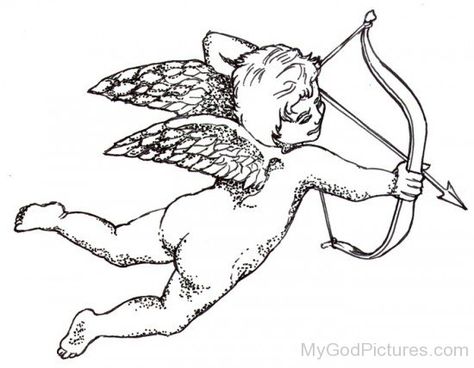 Cupid Sketch Cupid Sketch, Tiny Foot Tattoos, Small Animal Tattoos, Cupid Tattoo, Angel Vector, Cherub Tattoo, Hearts And Flowers, Tattoo Designs For Women, Foot Tattoos