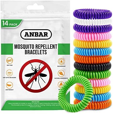 Anbar Mosquito Repellent Bracelets Bands for Adults and Kids, 14 Pack, All-Natural Deet-Free, Non-Toxic Protection, Stretchy Waterproof Anti-Mosquito Wristbands for Hiking and Camping : Amazon.co.uk: Health & Personal Care Gnat Bites, Mosquitoes Remedies, Mosquito Repellent Bracelet, Citronella Oil, Camping List, Hiking And Camping, Mosquito Bite, Anti Mosquito, Bug Repellent