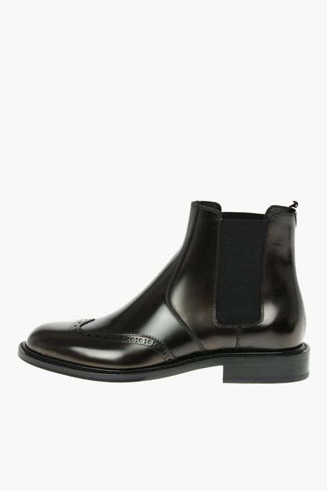 Saint Laurent Paris Polished Leather Army Quarter Brogue Chelsea Boots | Grailed Leather Chelsea Boots With Brogue Detailing, Luxury Men's Chelsea Boots With Brogue Detailing, Brogue Chelsea Boots, Luxury Slip-on Chelsea Boots For Men, Luxury Lace-up Men's Chelsea Boots, Gabor Chelsea Boots Marron 38.5, Saint Laurent Paris, Chelsea Boots, Chelsea