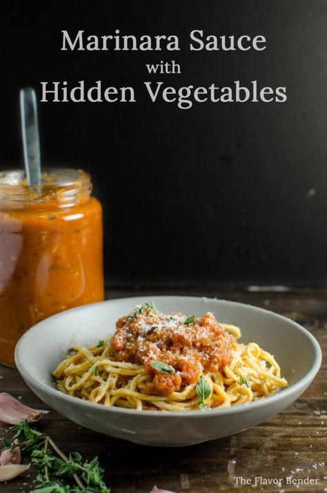 Hidden Vegetable Marinara Sauce, Veggie Packed Marinara Sauce, Hidden Veggie Marinara Sauce, Vegetable Marinara Sauce, Purée Foods, Hidden Vegetables, Easy Tomato Sauce, Marinara Sauce Homemade, Veggie Pasta