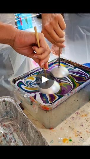 Beautifully Water Marbled Xmas baubles by my talented students today 😀 🎄🎄
#brisbaneworkshop #workshopsbrisbane | Raynbow Crow Studios Xmas In July, Marbles Crafts, Hydro Dipping, Water Marbling, Xmas Baubles, And July, Craft Classes, Painted Ornaments, Christmas Ornament Crafts