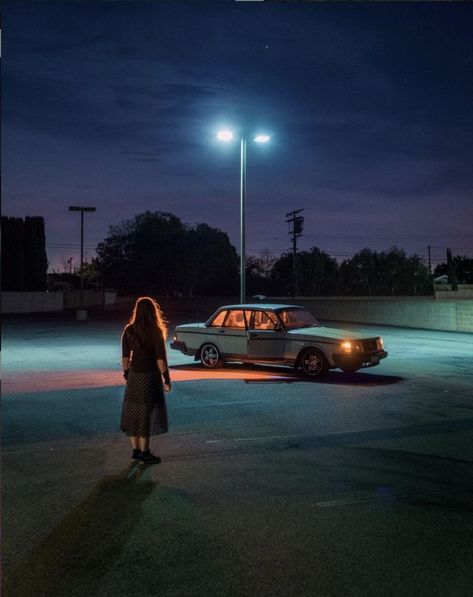 Night Portrait, Cinematic Lighting, Cinematic Photography, Night Aesthetic, Instagrammer, Car Photography, Parking Lot, Film Stills, Photography Inspo