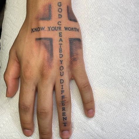 Hand Cross Tattoo, Hand Tattoos Pictures, Cross Tattoo On Hand, Arm Tattoos Black, Black Men Tattoos, Forearm Tattoo Quotes, Half Sleeve Tattoos Forearm, Cross Tattoo For Men, Forarm Tattoos