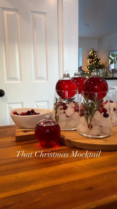 Here are details on the Christmas Drink!! All sold at Walmart Better home and garden stemless wine glasses - $9 Holiday Time glass… | Instagram December Mocktails, Ornament Drinks Holidays, Christmas Bulb Drink, Aspen Christmas, Christmas Mocktail, Christmas Party Friends, Cousins Christmas, Christmas Mocktails, Christmas Content