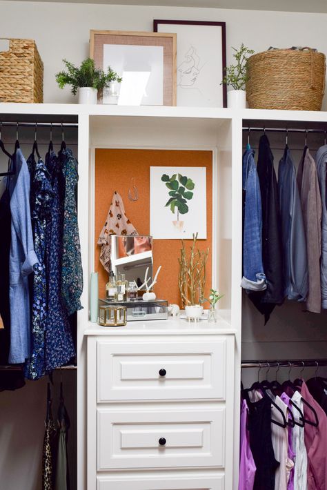 My Major Closet Overhaul (with video!) – The Small Things Blog Small Closet Room, Design Closet, Closet Mirror, The Small Things Blog, Closet Small Bedroom, Small Things Blog, Closet Vanity, Tiny Closet, Closet Layout