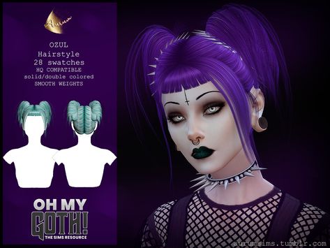 The Sims Resource - Oh My Goth - Ozul Hairstyle Sims 4 Cc Hair Female Goth, Sims 4 Alt Hair Cc Patreon, Sims 4 Cc Trad Goth Hair, Cybergoth Sims 4 Cc, Oh My Goth Sims 4 Cc, Goth Hair Sims 4 Cc, Emo Sims 4 Cc Hair, Goth Sims Cc, Sims 4 Cc Goth Hair