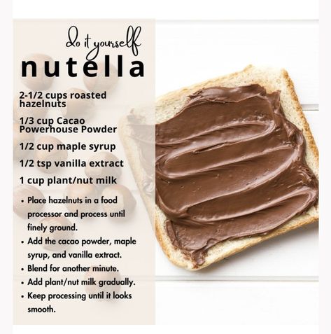 How To Make Nutella At Home, Make Nutella At Home, Homemade Nut Butter Recipes, Diy Nutella, Protein Sweets, Homemade Nutella Recipes, Mat Inspiration, How To Make Nutella, Nutella Recipe