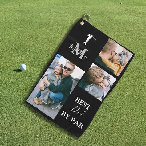 Personalized Sports Gifts, Best Dad By Par, Bubble Gift, Photo Collage Gift, Unique Gifts For Dad, Cool Fathers Day Gifts, Golf Towel, Personalized Golf, Personalized Gifts For Dad